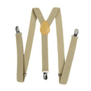 Unisex Clip on Suspender Elastic Y-Shape Back Formal Adjustable Braces, kha