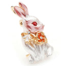 Pink Rabbit Flower Wrench Enamel Brooches Women Men Alloy Rhinestone Animal J1A7