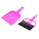 Mini Desktop Sweep Cleaning Brush Small Broom Dustpan Set Kids Tool Rose Red