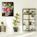 Painting By Numbers Kit DIY Flower Bottle Canvas Oil Art Picture Home Decor