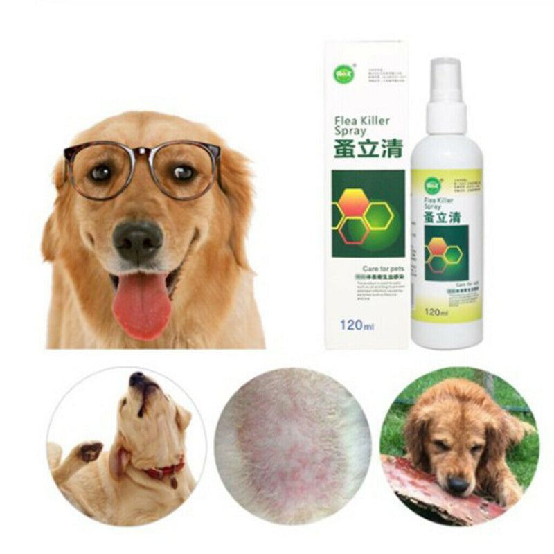 2Pieces 120ml Portable Pet Flea Killer Spray Liquid Cat Dogs Treatment