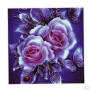 2 x Purple Flower Crystals Embroidery Kits for DIY HandCrafts Wall Decor