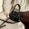 Retro Leather Women Shoulder Tote Bags Solid Mini Crossbody Handbag (Black)