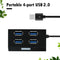 4 Ports USB 2.0 HUB Splitter Adapter External Converter for Desktop (Black)