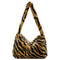 Animal Pattern Shoulder Underarm Bag Women Plush Top-handle Handbag (3)