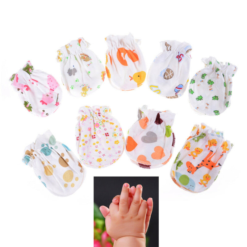 2 Pairs Cotton Newborn Mittens Handguard 0-6M Baby Infant Anti scratching Gloves
