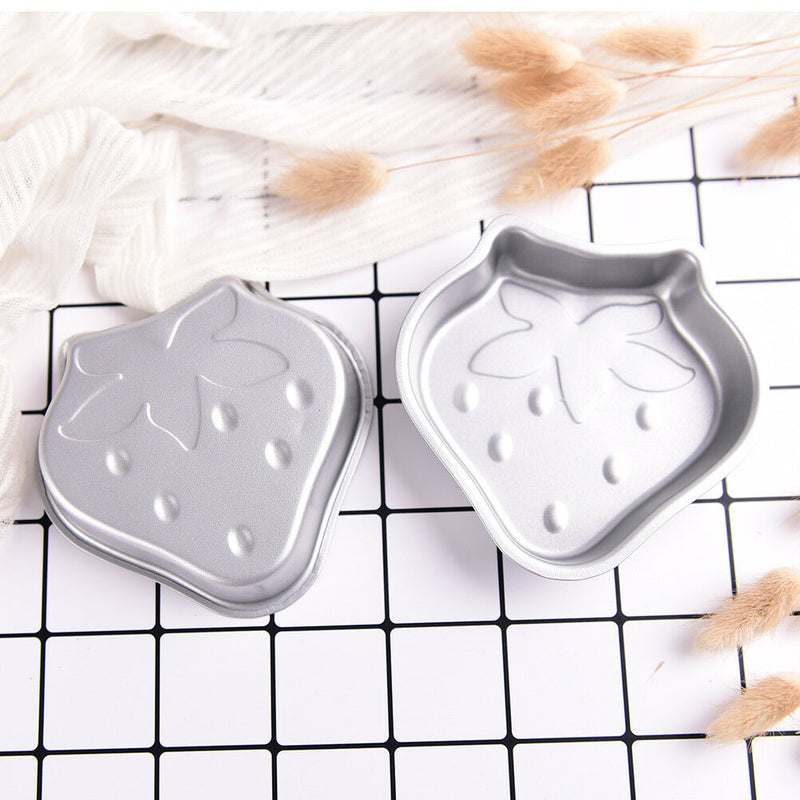 2x Crafting Metal Bath Bomb Mold Cake Fizzy Strawberry Shape DIY Metal Molds FU