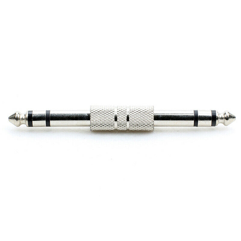 1/4" 6.35mm Jack Male To Male Coupler Plug Adapter Connector Jack JR
