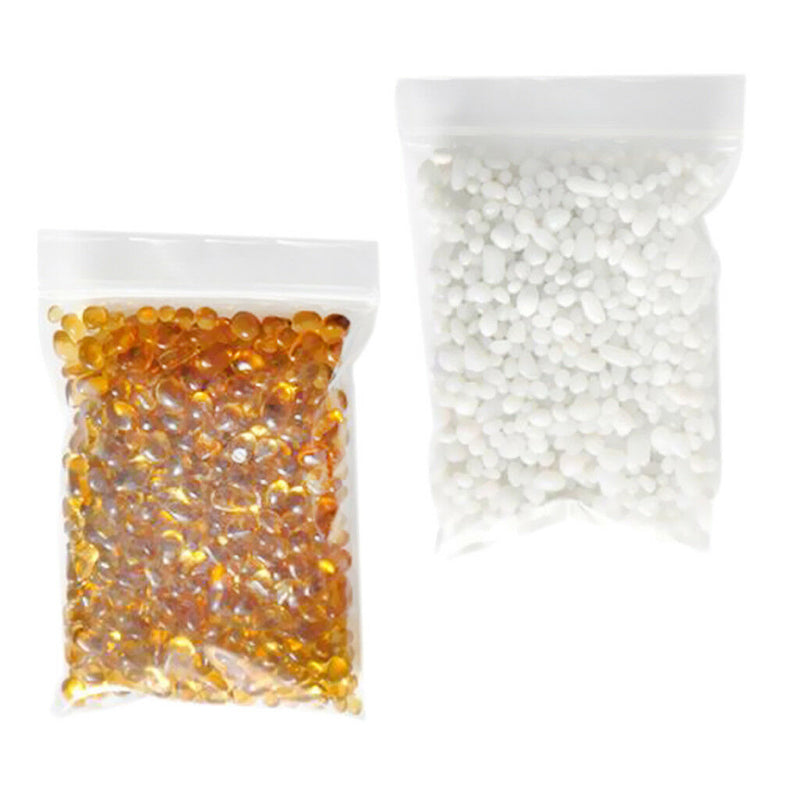 2x Aquarium Pebbles Gravel Stones Substrate Underwater Craft White & Yellow