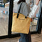 Canvas Women Shoulder Totes Bags Letters Large Shopping Handbags (Yellow)