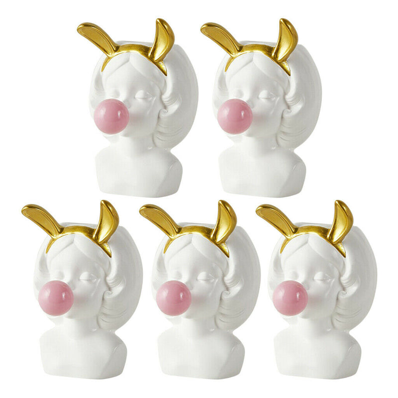 5pcs Cute Girl Blowing Bubbles Vinyl Succulent Planters Small Cactus Pot