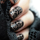 10Pcs Black Lace Floral Nail Art Transfer Foil Women Nail Dec Manicure Too- OZ