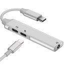 Type C Converter 3.5mm USB C Audio Earphone Jack PD Charging 3 in 1 Adapter