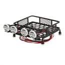 Metal Roof Luggage Rack w/ 4pcs LED Lights for 1:10 1:8 RC Car Truck Crawler