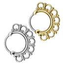 2x Tribal Circles Fan Round Septum Nose Rings Clicker Hanger Stud Piercing  O7W8