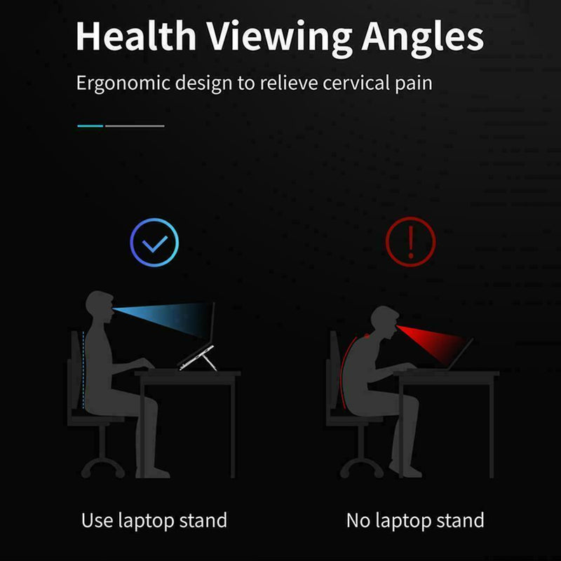 1* Portable Laptop Stand Aluminum Foldable Holder 4 Cooling Height Levels S5J8