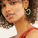 Flower Rice Beads Love Earrings Colorful Rice Beads Earrings Fashion Mixed