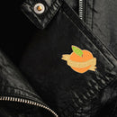 Cartoon Peach Fruit Brooch Women Men Enamel Badges Clothes Collar Lapel Pin A