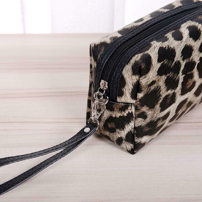 Portable Leopard Cosmetic Storage Bag Women Makeup Wash Organizer (Style 1) A