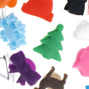 12pcs Christmas Decor Silicone Suction Cup Wine Glass Recognizer Label Markerï¼D