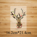 deer head iron on patches heat transfer pyrography for diy clothing decor FT