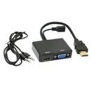 1080P HDMI Male To VGA & HDMI Splitter Converter Cable For TV AV PC Monitor