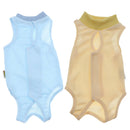 2 Pcs Cotton Breathable  Recovery Suit for Cats Dogs Blue/Yellow