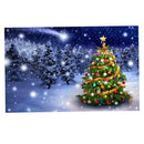Christmas Tree Snowy Sky Wall Art Hanging Tapestry Dorm Bedspread Decor D