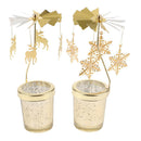 Snowflake & Elk Rotating Carrousel Candle Holder for Christmas Wedding Decor