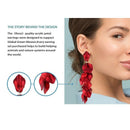 Long Rose Petals Dangle Earrings Rose Tassel Earrings Acrylic Flower EarringD5R1