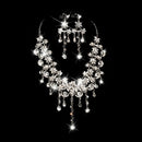 Luxurious Diamante Rhinestone Crystal Necklace Earring Set for Wedding Part A
