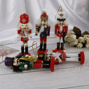 5pcs 12cm Wooden Nutcracker Soldier Merry Christmas Decoration Pendant Ornam 3C