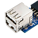 9 Pin Motherboard To 2 Port USB 2.0 Adapter Converter Splitter PCB