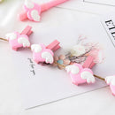 5x angel heart wooden office craft memo clips diy paper photo peg decoration!j