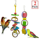 2 Packs Bird Swing Chewing Toys Parrot Hammock Bell Toys Suitable for Small