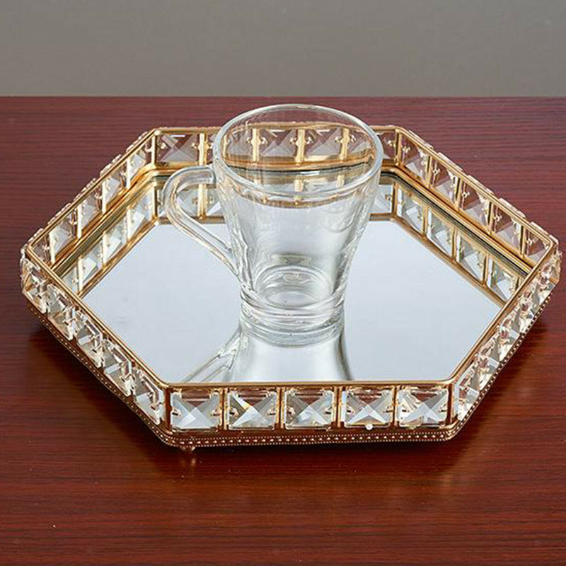 Crystal Mirrored Tray Cosmetic Vanity Jewelry Organizer Wedding Home Decor