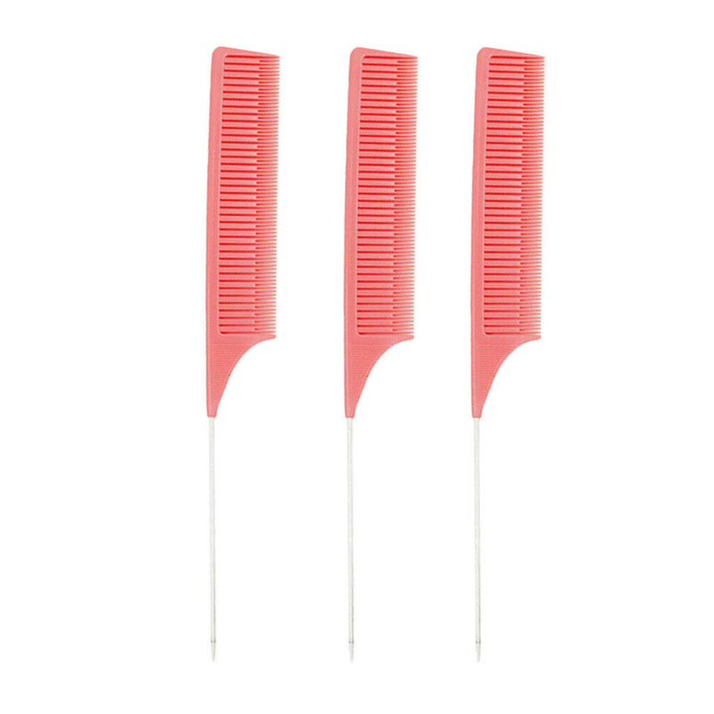 Professional Fine One-way Weave Highlighting Foiling Combs Salon Comb Pink