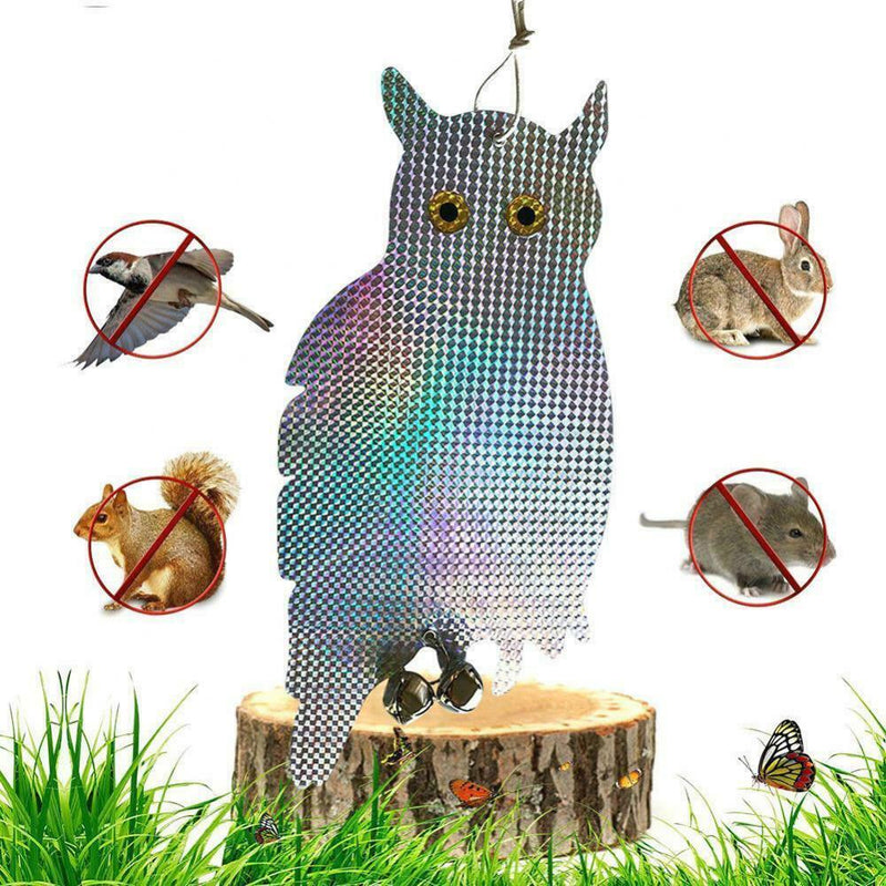 Bird Repellent Reflective Scare Discs Set of 8 Pieces, Hanging Owl Decor