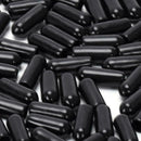 100PCs Black Rubber End Tips 15x6mm (0.6 inch x 0.24inch)
