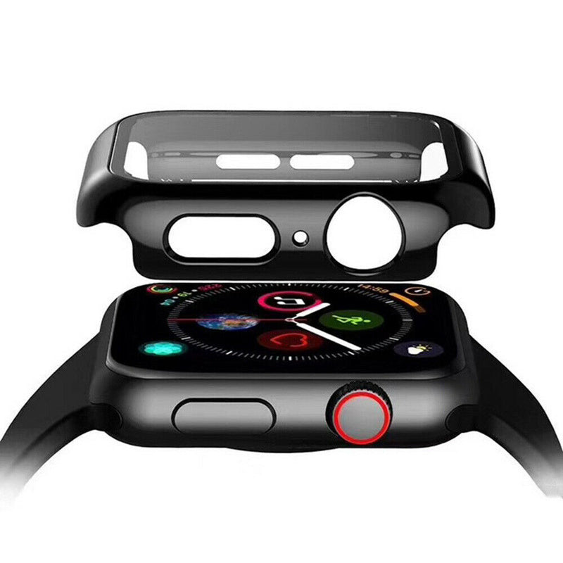Bumper Case Screen Protector FullCover For iWatch 38mm Tempered Glass Shockproof