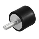 M6 male thread 20x25mm single end anti vibration rubber damper buffer black