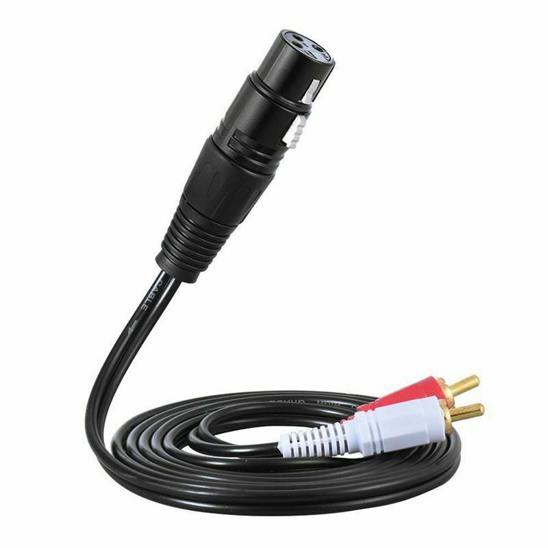 1.5m/ 5ft Stereo Audio Splitter Patch Y Cable Cord 1 XLR Female to 2 RCA Ma O2F2