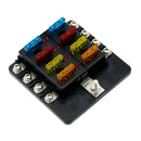 8-Way Blade Fuse Box Fuse Block Holder with Fuses for 12V 24V Car Marine