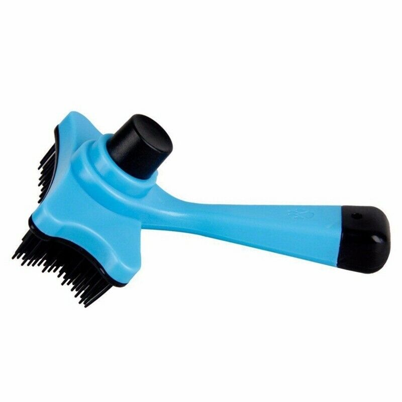 Pet Brush Hair Fur Shedding Trimmer Grooming Rake Comb Brush Tools-Blue T2M5