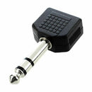 6.35mm Male Plug to Dual 3.5mm Stereo Jack Female Socket Splitter Connector A1R1