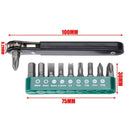 1X(11 In1 Ratchet Screwdriver Set Mini Right Angle Offset Hand Ratchet Scre