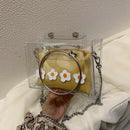 Women'S Solid Color Transparent Jelly Shoulder Bag Ladies Fashion Chain Mes