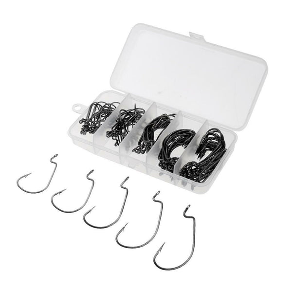 100 Pieces Fishing Hooks Wide Belly Crank Hooks Hooks Set Fishing Tackle