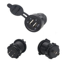 Waterproof Dual USB Port Charger Adaptor Socket Outlet for Motorcycle Car 12V US