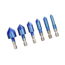 6Pcs 6-19mm 1/4" Hex Shank HSS Countersink Drill Bit 5 blades Chamfering Tools